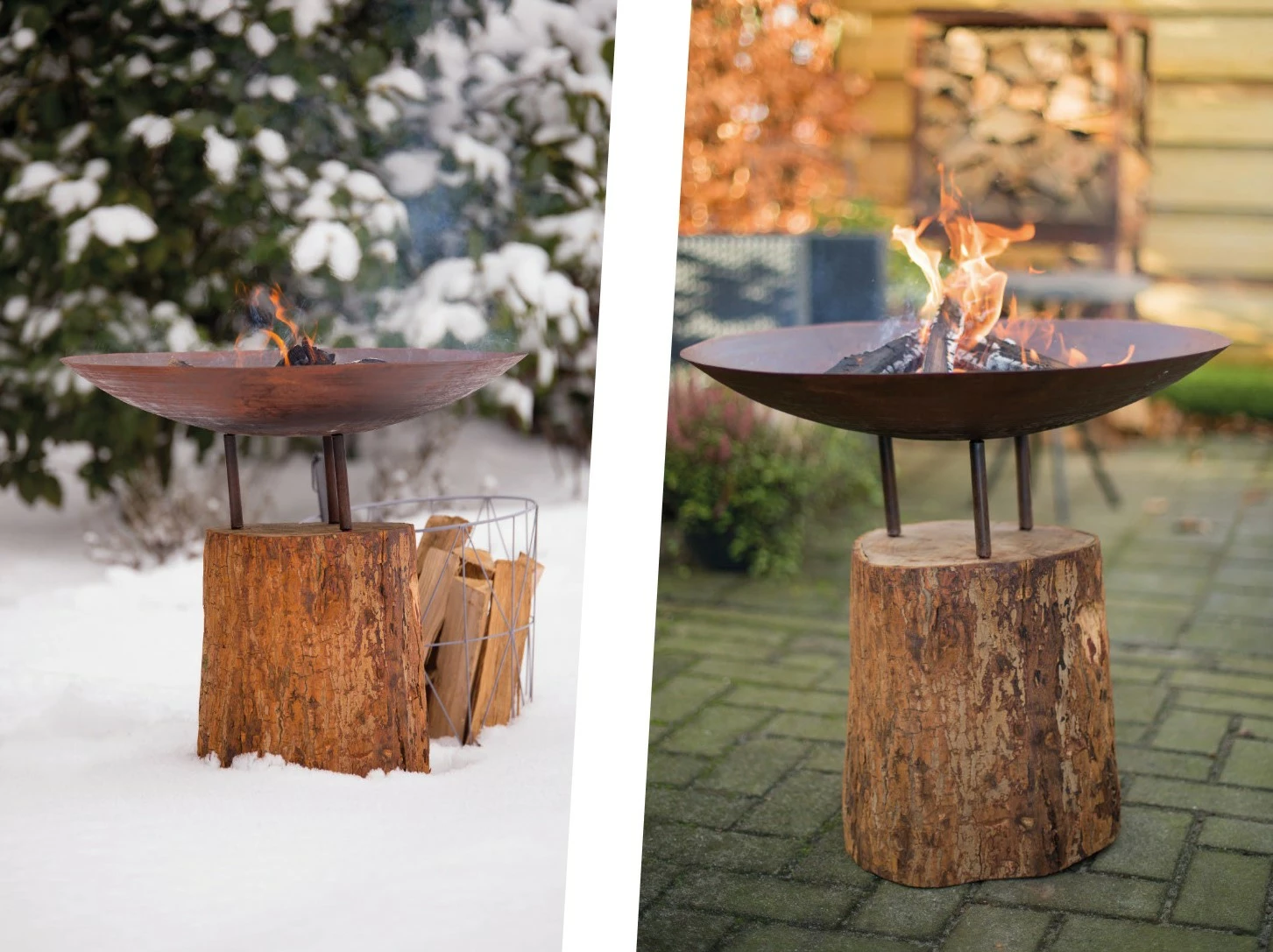 Vuurschaal Firepit Logger Medium Wooden Base - Afbeelding 4
