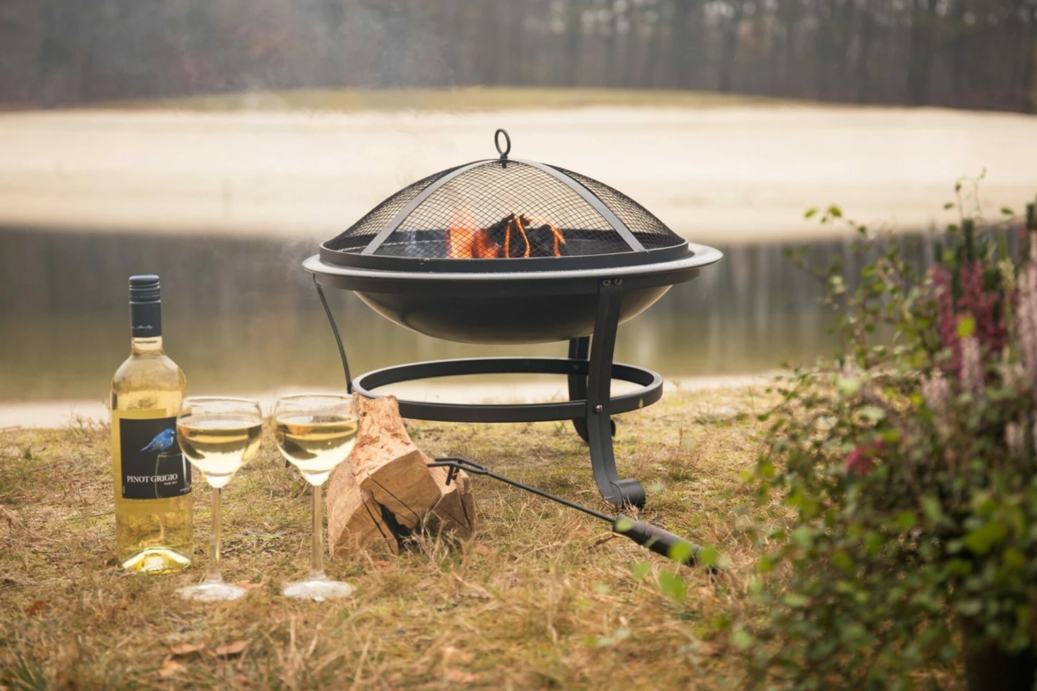 Vuurschaal Met Afdekrooster 51cm - Afbeelding 2